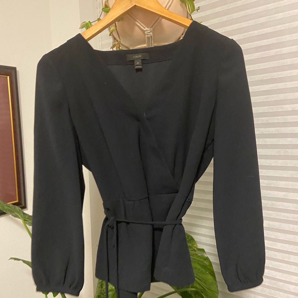 J.Crew Faux Wrap Navy Sz. 0 Like New